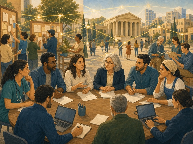 איור על שיח ציבורי, טכנולוגיה וחברה אזרחית דמוקרטית