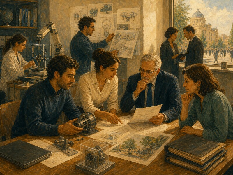 איור עריכתי על קניין רוחני, חדשנות וצמיחה ציבורית