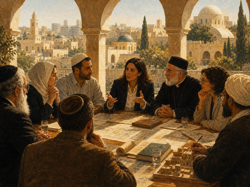 איור עריכתי חם של פורום אזרחי הדן בדתות מיעוט, שוויון וחובות חוקתיות בישראל