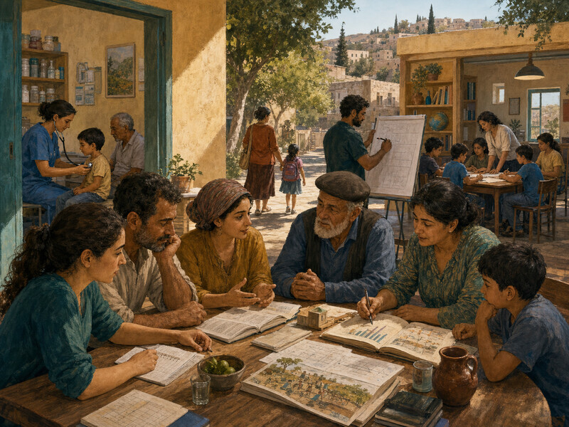 איור עריכתי על בריאות, חינוך ואי־שוויון בין־דורי