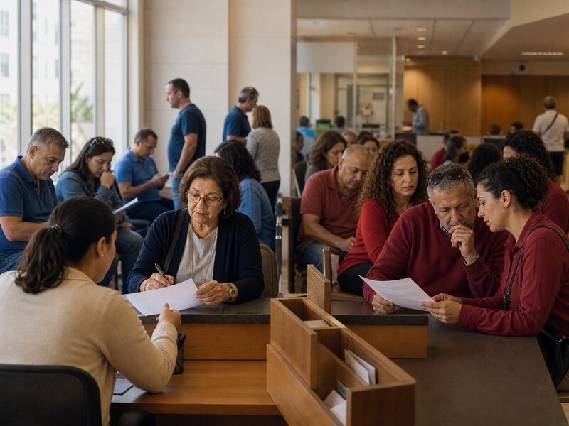 אזרחים במרכז שירות ציבורי מעריכים שירותים דרך עדשה מפלגתית