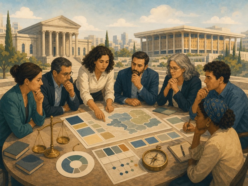 איור על יחסים בין מפלגות וקיטוב רגשי בדמוקרטיה רב-מפלגתית