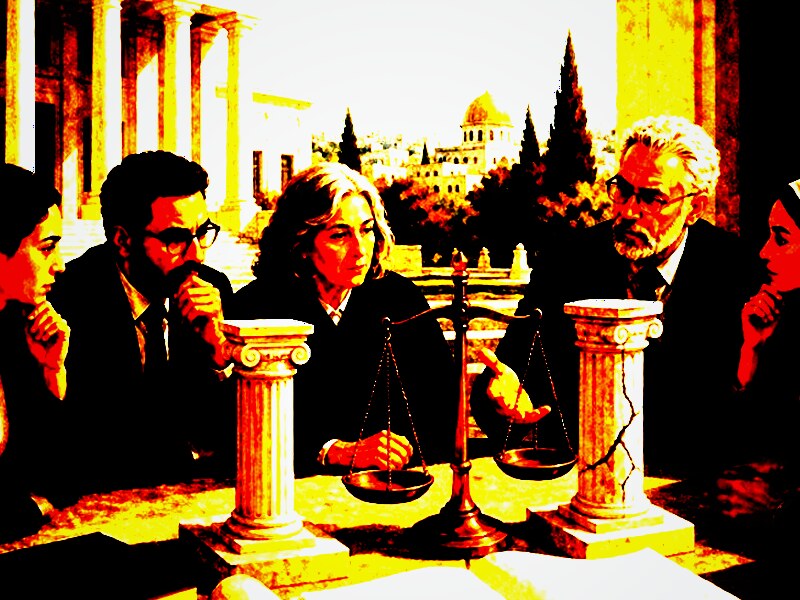 איור על בית משפט, חוקה ושלטון החוק