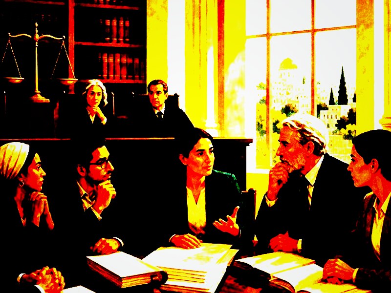 איור על בית משפט, חוקה ושלטון החוק