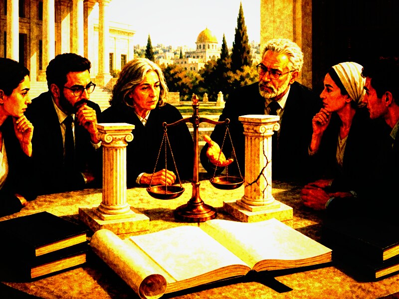 איור עריכתי על הדין החל על עזה שאינה מוגדרת כשטח כבוש
